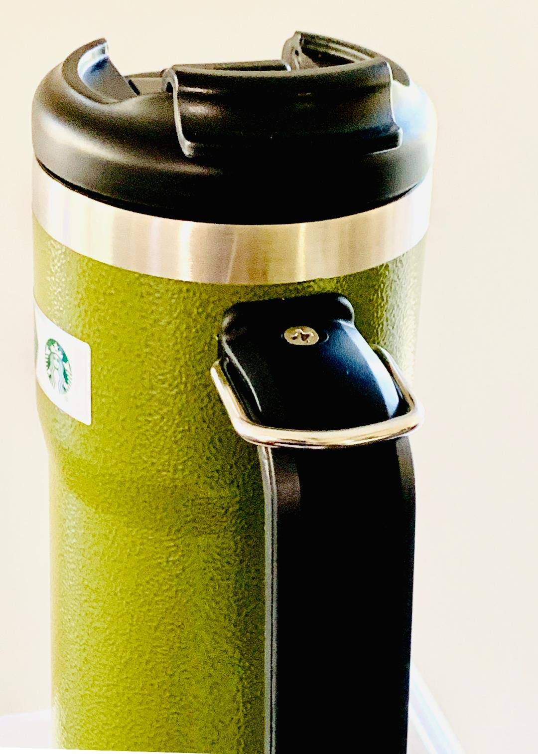 Double Walled Hammered Stainless Steel Tumbler With Handle I585046