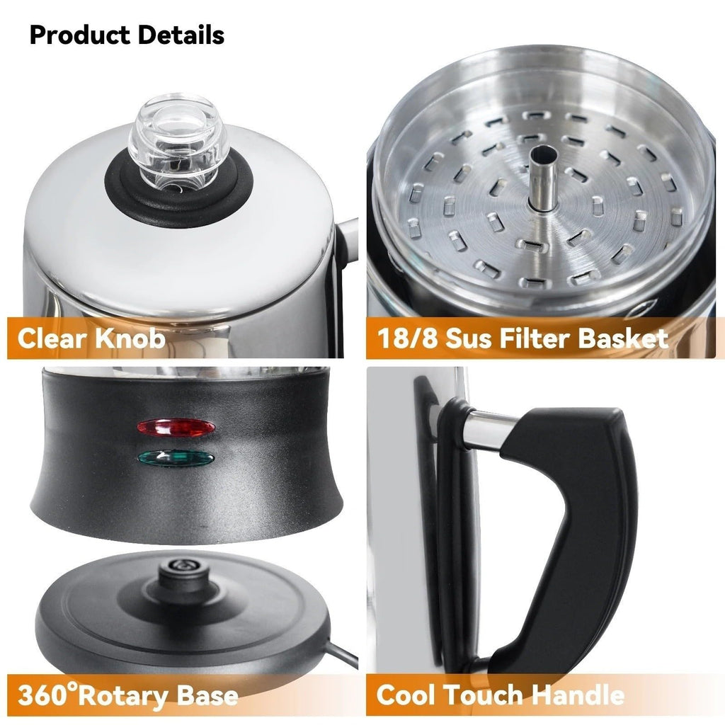 12 Cup Electric Coffee Percolator K3924