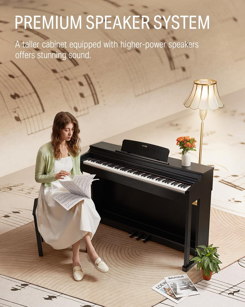 88-Key Weighted Action Digital Piano with Storage Bench T515
