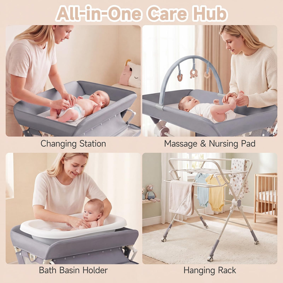 Portable Baby Changing Table with Wheels T20053