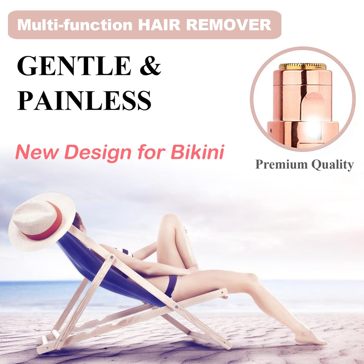 Pink Portable Electric Facial Hair Remover H132