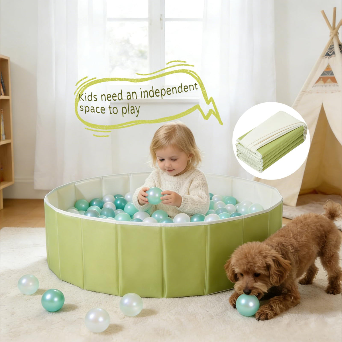 40 Inch Foldable Ball Pit with Storage Bag U32873