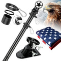 5ft Stainless Steel Flagpole with 3x5 Embroidered US Flag Q622
