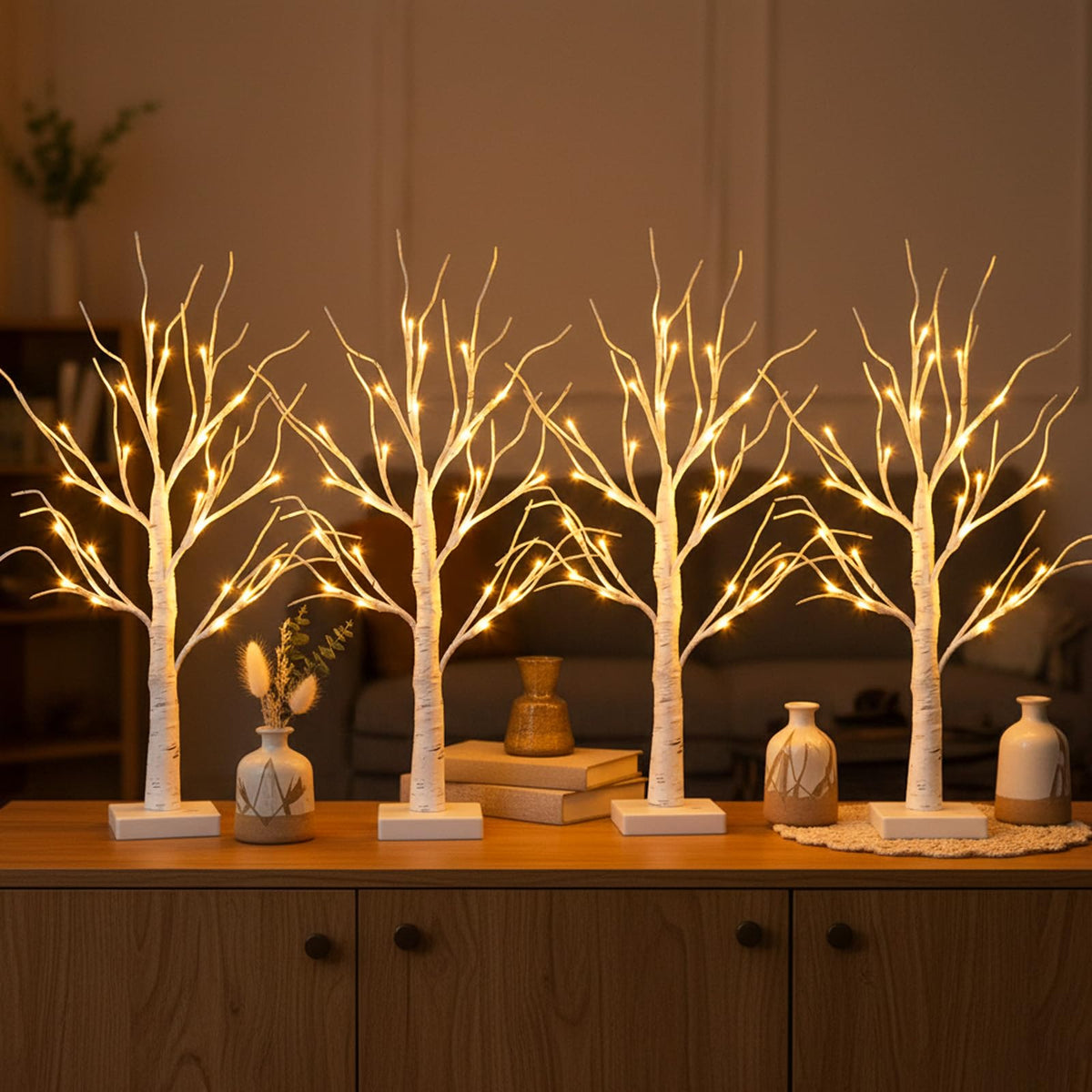 Lighted Birch Tree with LED Lights and Timer M162906