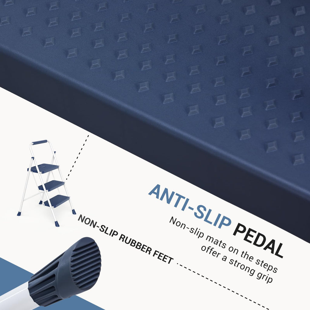 3 Step Anti-Slip Handrail 500lbs Step Ladder N98468