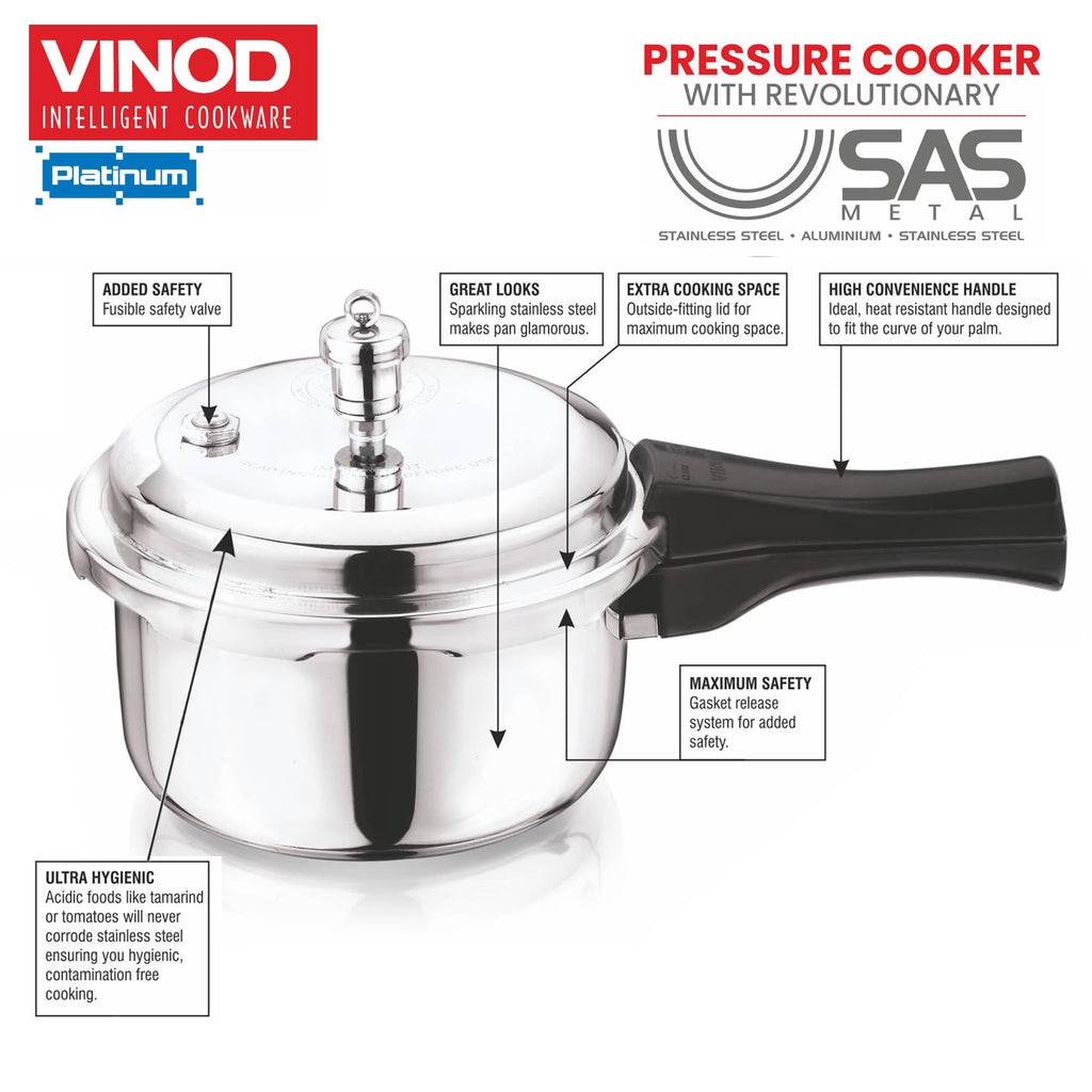 Triply Stainless Steel Pressure Cooker 68 oz I1099