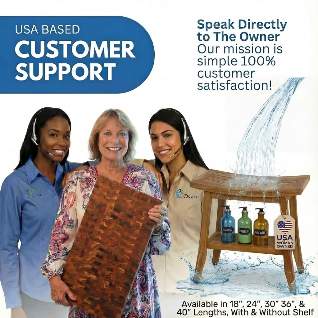34-Inch Natural Teak Shower Bench E94017