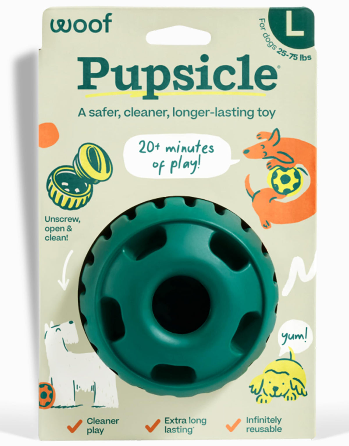 Interactive Dog Ball Toy 25-75 lbs Green B97621