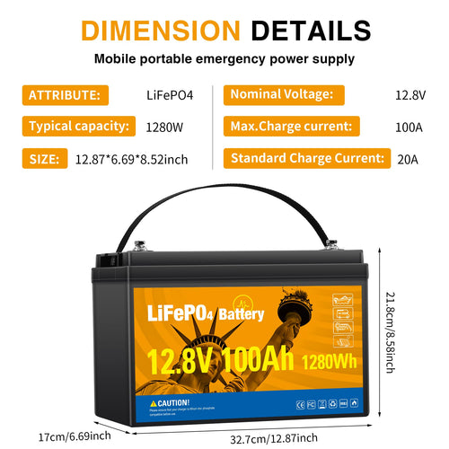 12.8V 100Ah LiFePO4 Lithium Battery B17845