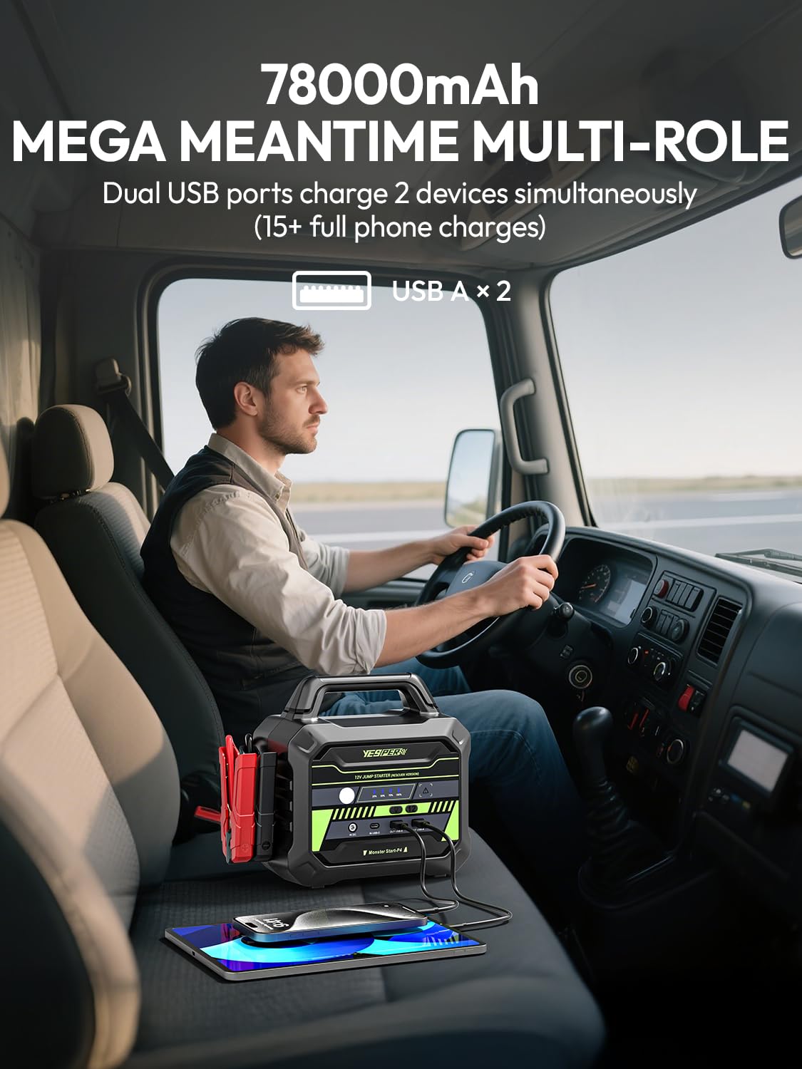 78000mAh Heavy Duty Jump Starter 6000A P499