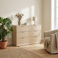 Natural Wood 6 Drawer Dresser Q1601