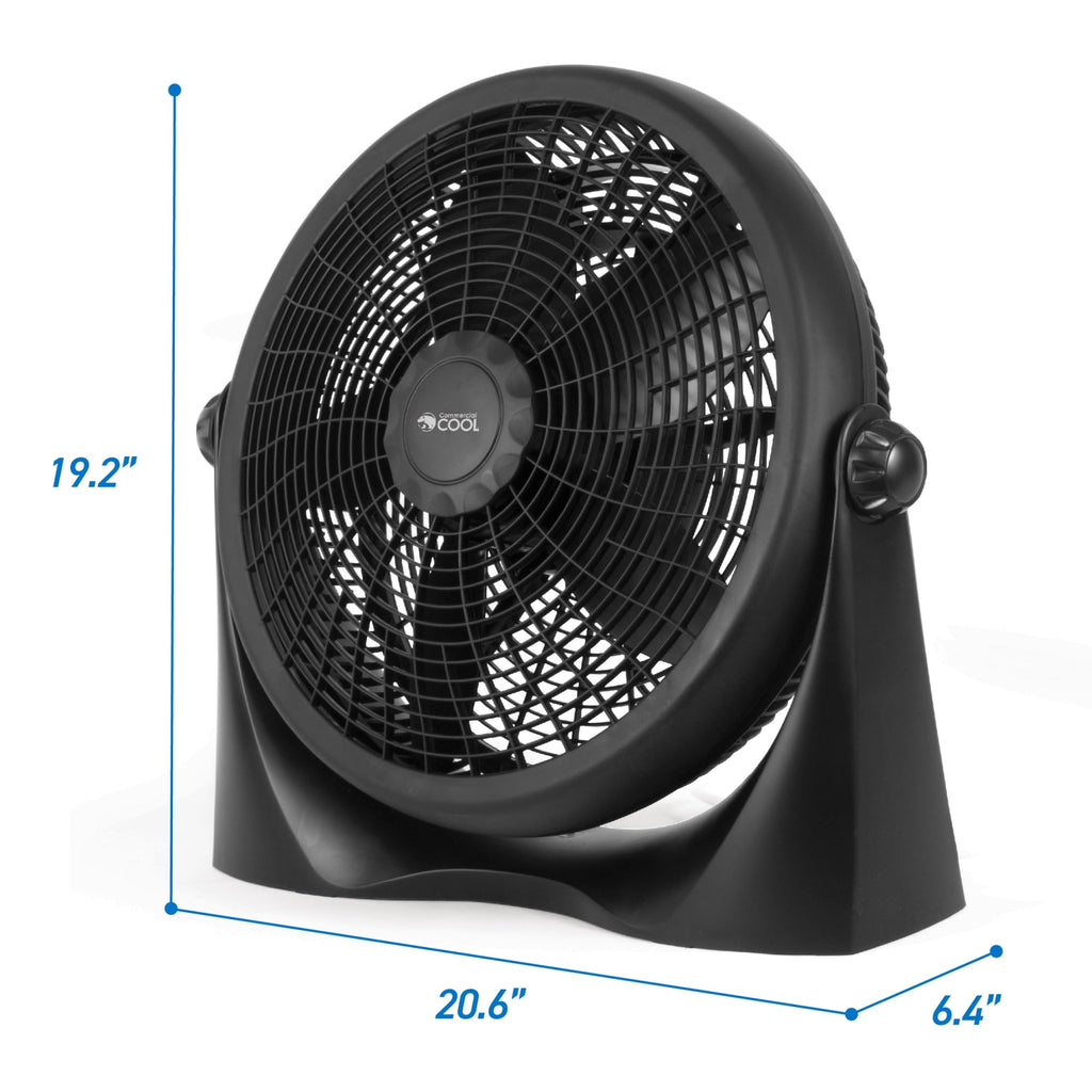 16 Inch High Velocity Floor Fan, Black S390