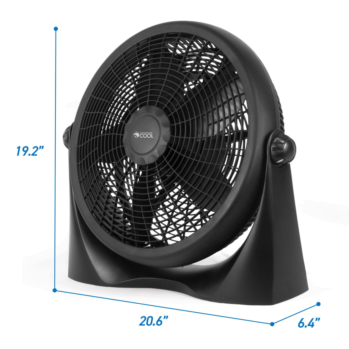 16 Inch High Velocity Floor Fan, Black S390