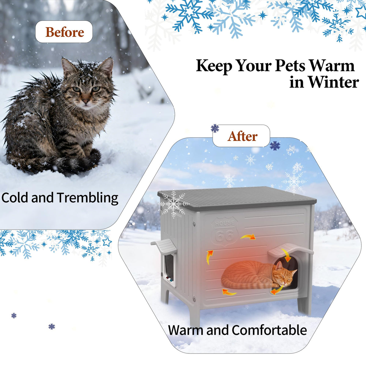 Insulated Outdoor Weatherproof Plastic Cat House X953247