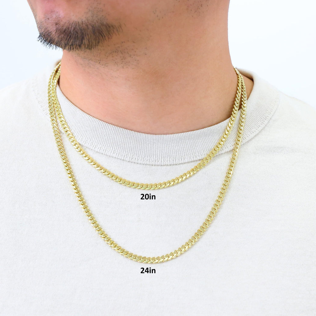14k Yellow Gold Cuban Link Chain Necklace K383701