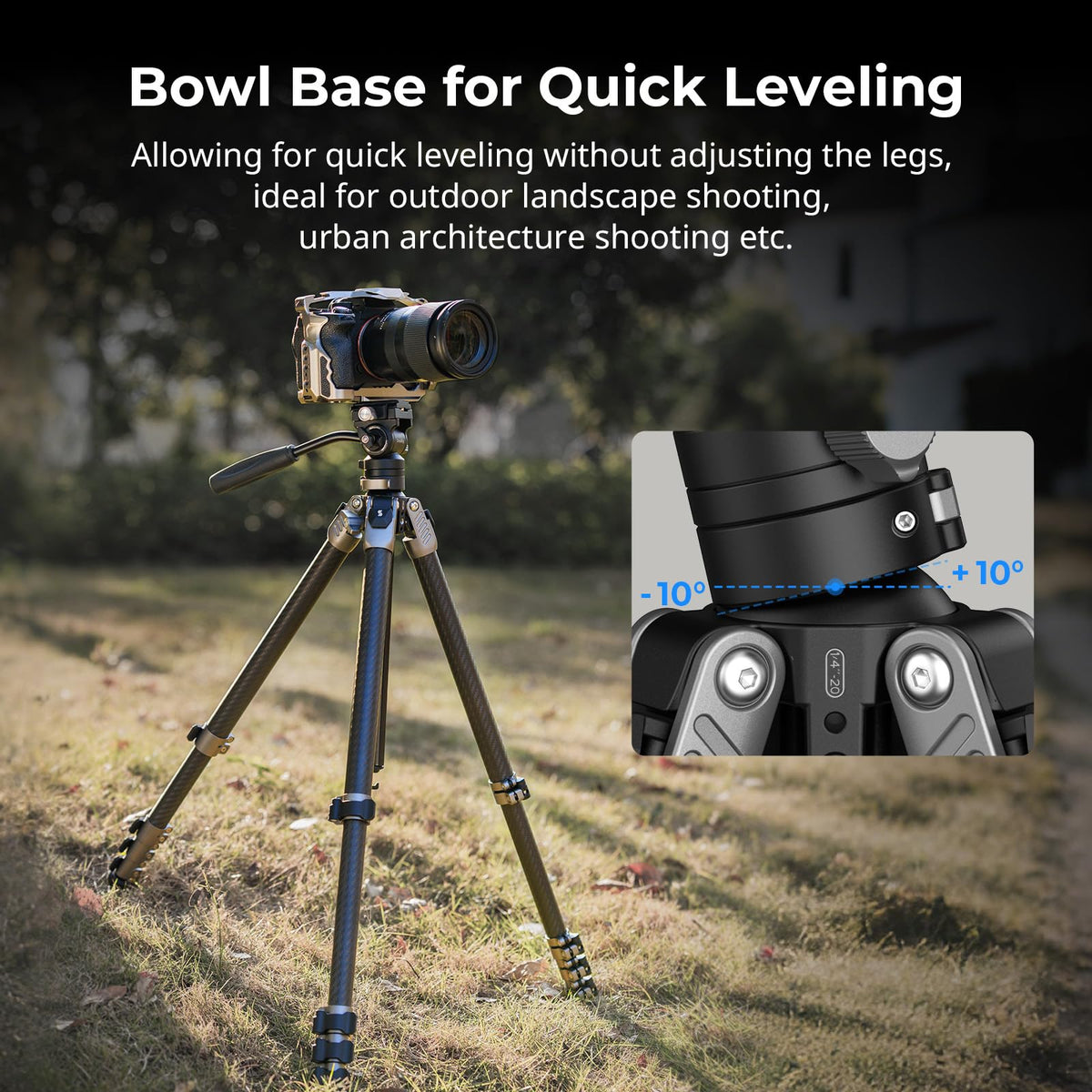 Carbon Fiber Video Tripod with Fluid Head A455