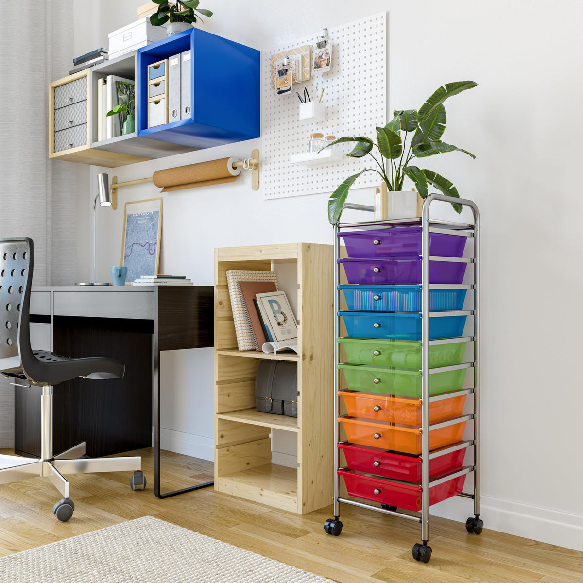 10 Drawer Rolling Storage Cart L528378