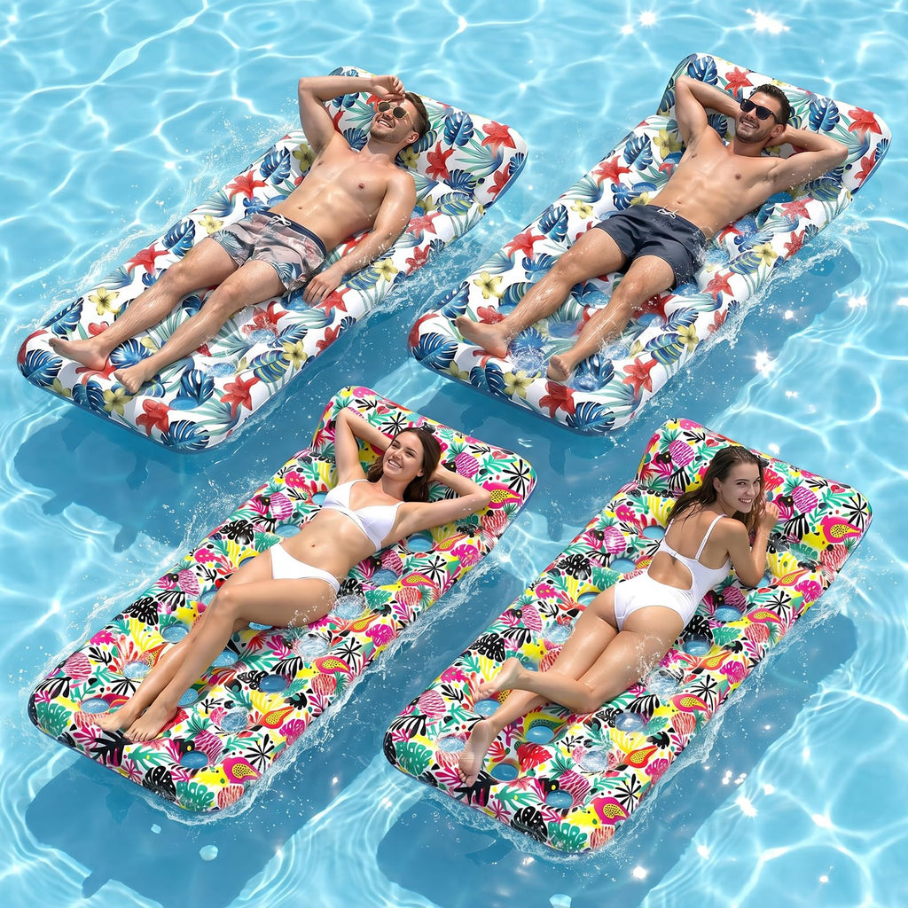4 Pack Oversized Inflatable Pool Floats with Headrest X398