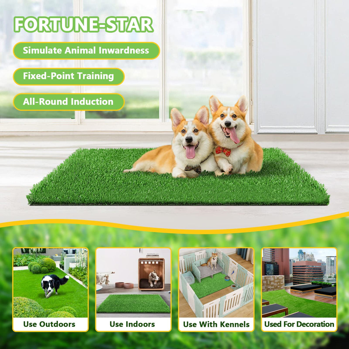 39.3 in X 31.5 in Reusable Artificial Grass Pad for Dogs U423