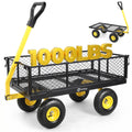 Steel Garden Cart 1000 lb Capacity Removable Sides Q42683
