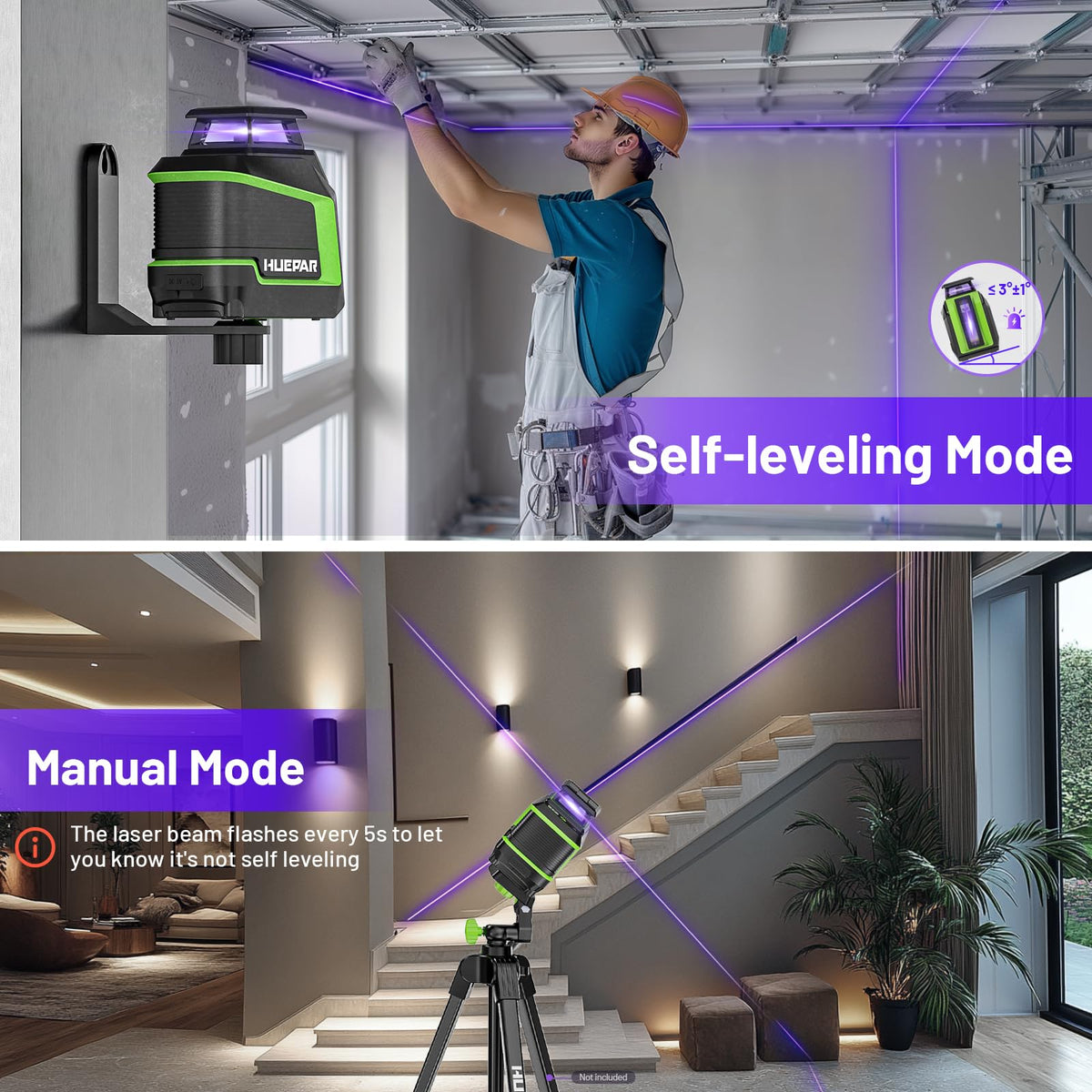 360° Self Leveling Laser Level with Pulse Mode Y5117