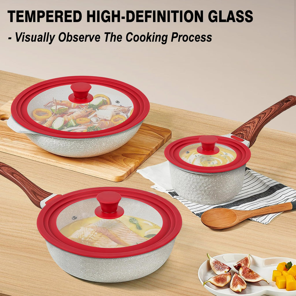 Universal Tempered Glass Pan Lid with Silicone Edge I92787