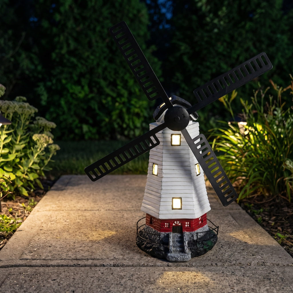 Solar Powered LED Lighthouse Garden Statue T7843