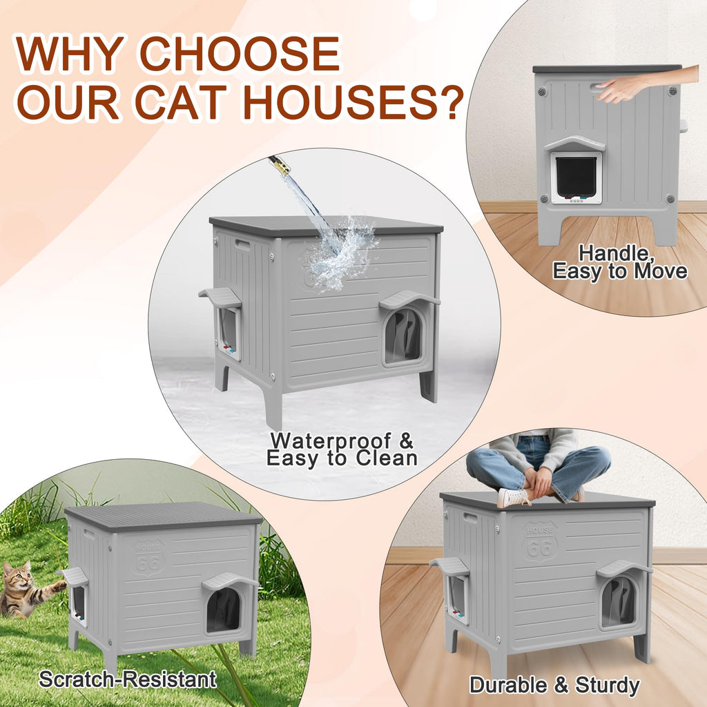 Insulated Outdoor Weatherproof Plastic Cat House X953247