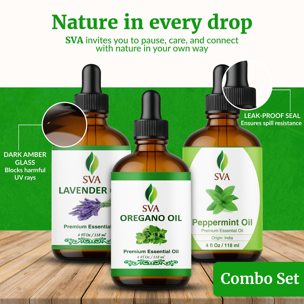 Oregano Aromatic Trio Glass Bottles with Droppers 4 Fl oz V301