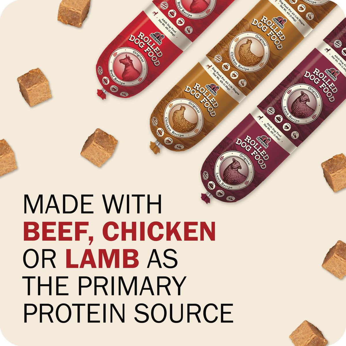 Grain Free Beef Dog Food 3 lb 10 Rolls Q835761