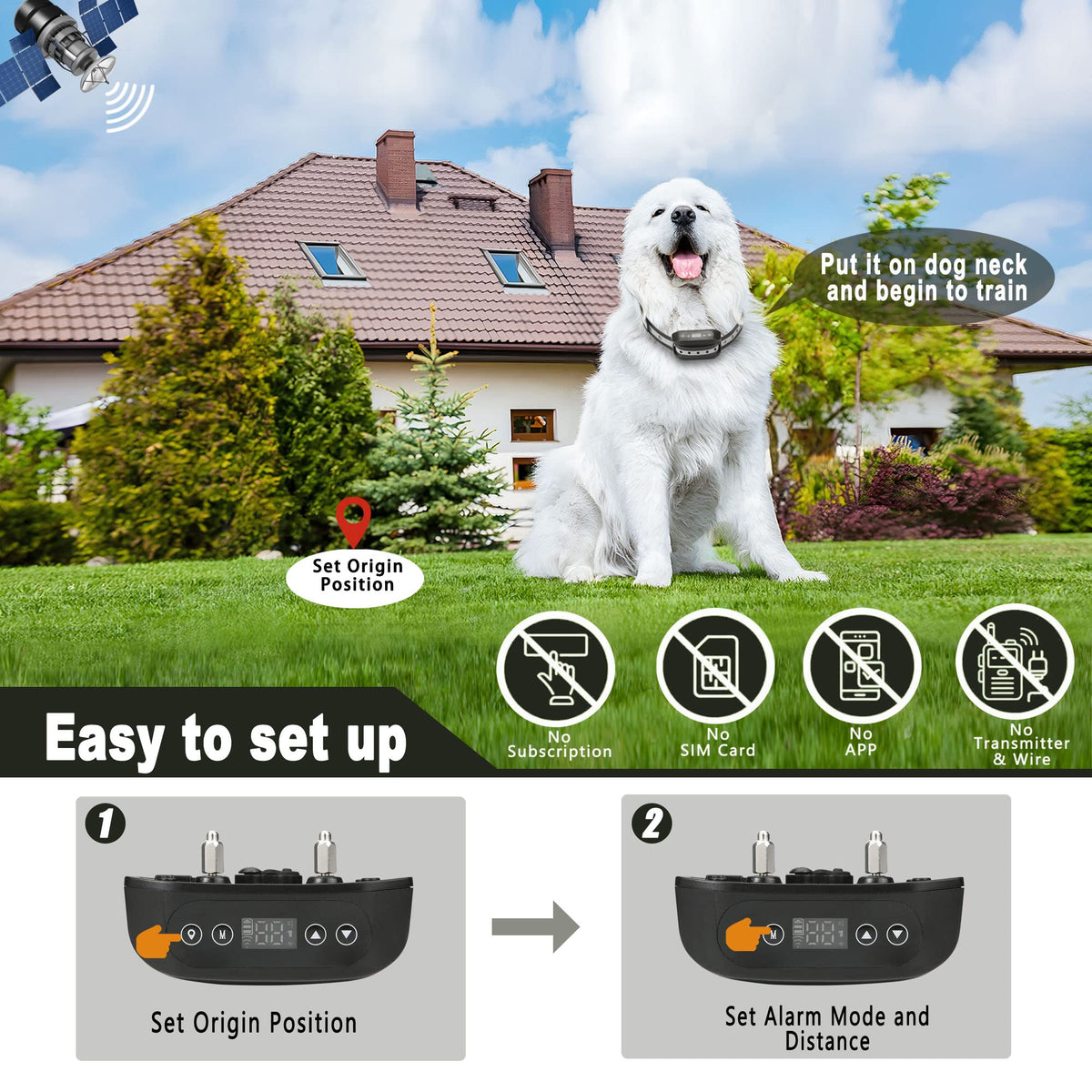 GPS Wireless Dog Fence System for 2 Dog S673
