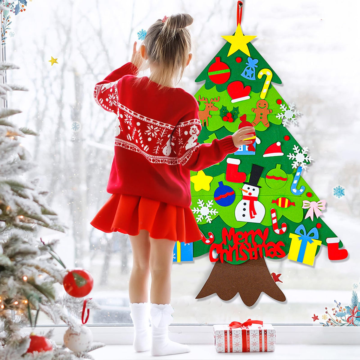 3.15 FT Lighted Felt Christmas Tree G478