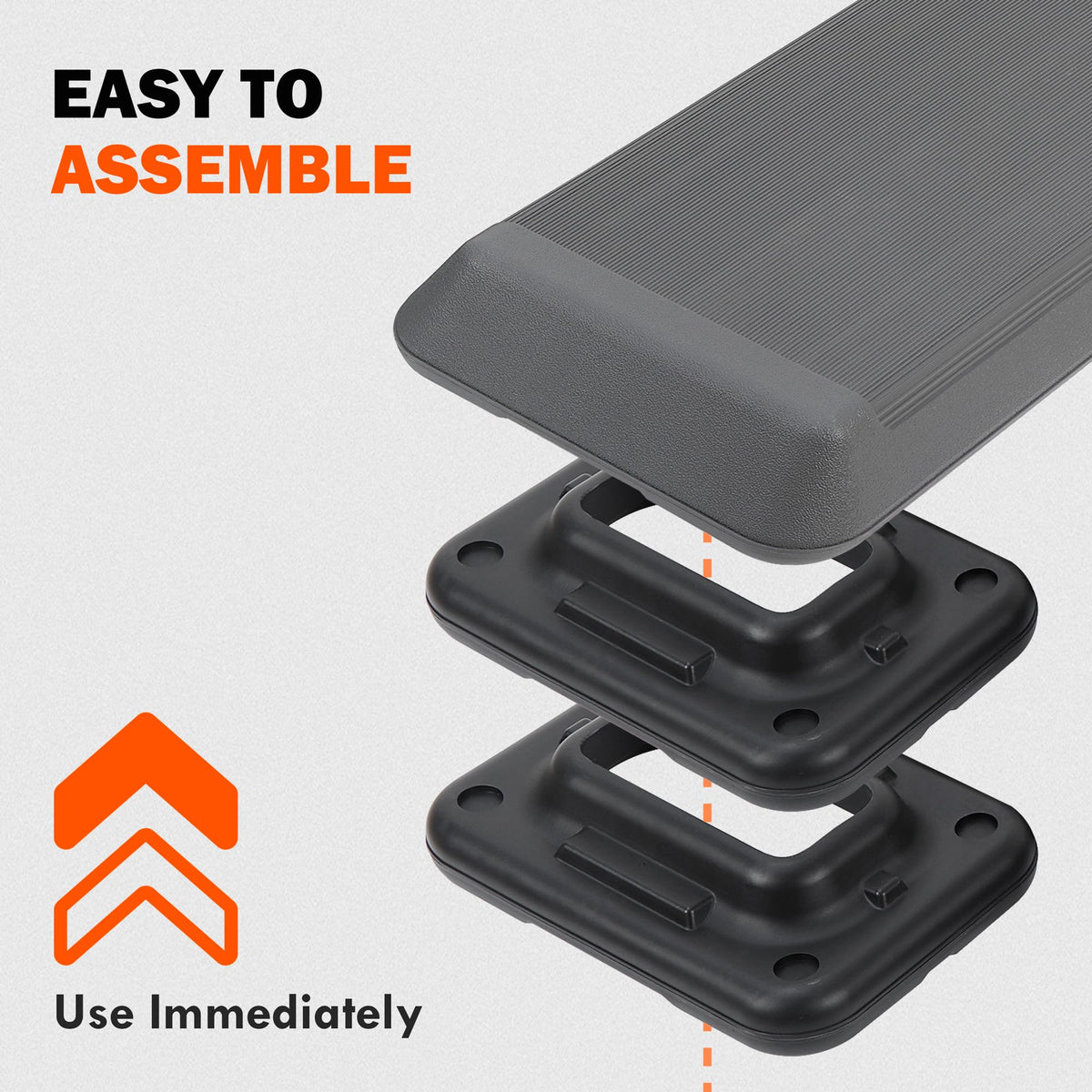 Adjustable Aerobics Platform with 4 Risers Black/Gray Z359