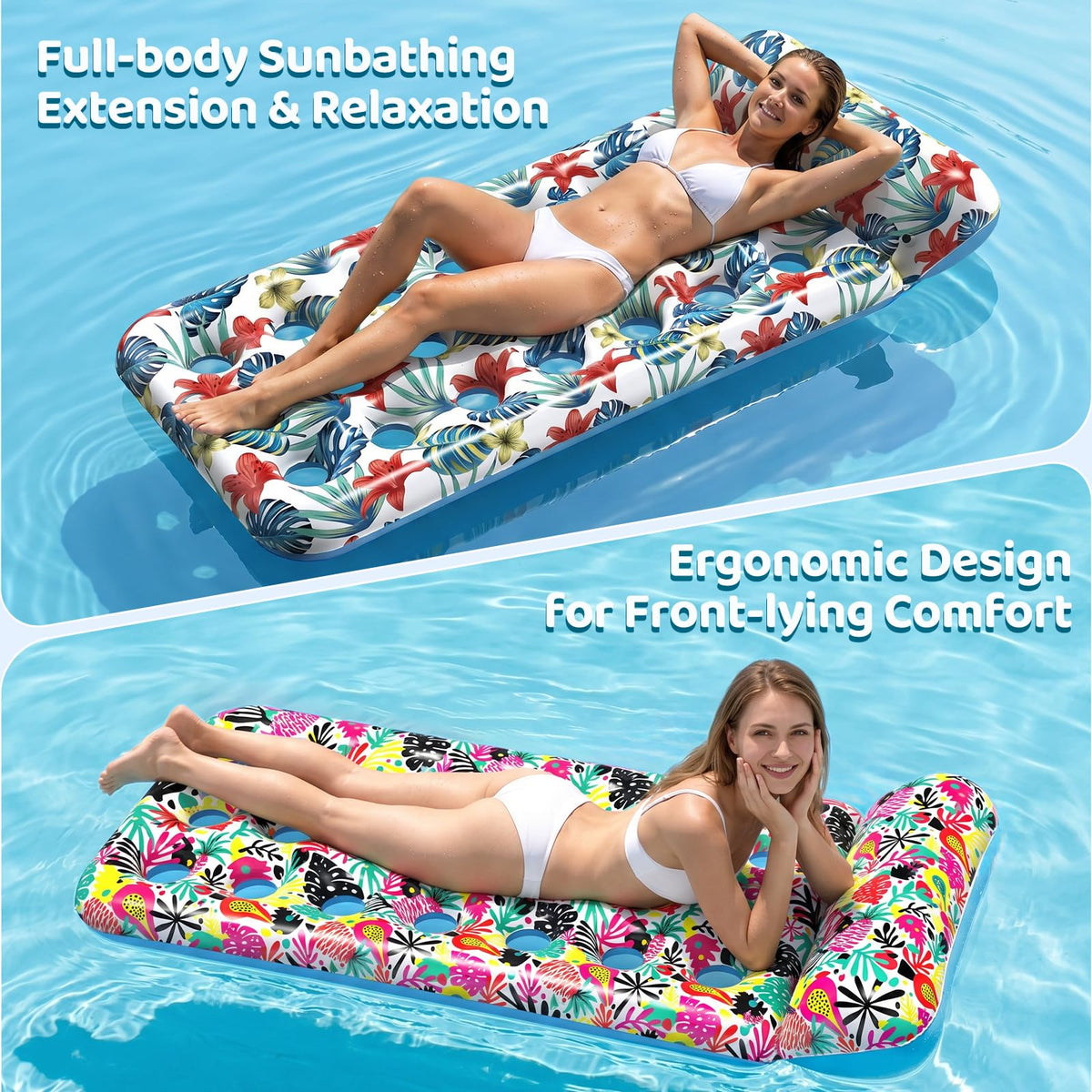 4 Pack Oversized Inflatable Pool Floats with Headrest X398
