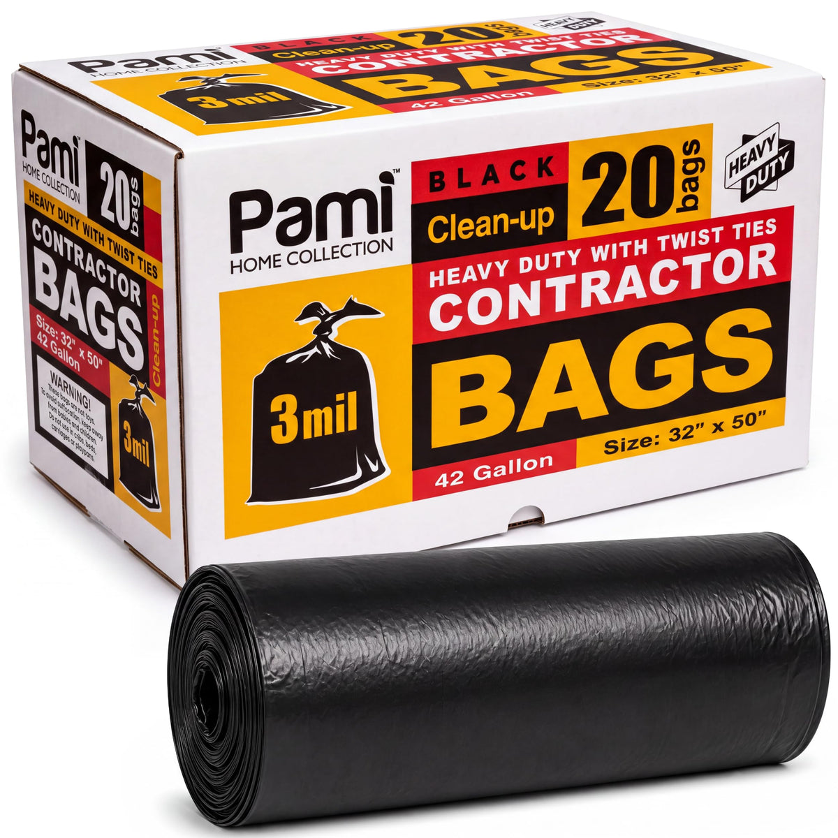 42 Gallon 3 Mil Black Trash Bags 20 Count Z809409