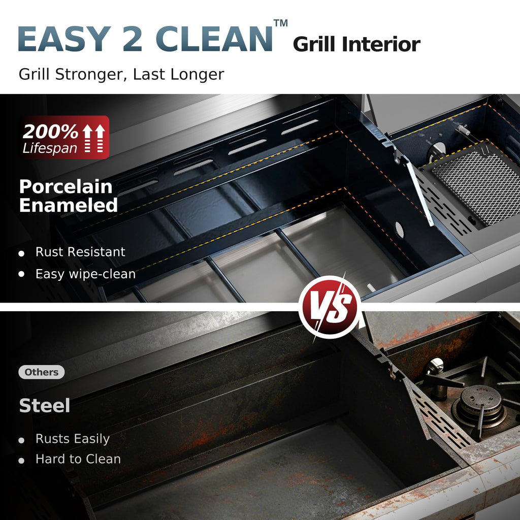 4 Burner Gas Grill with Infrared Side Burner L574468