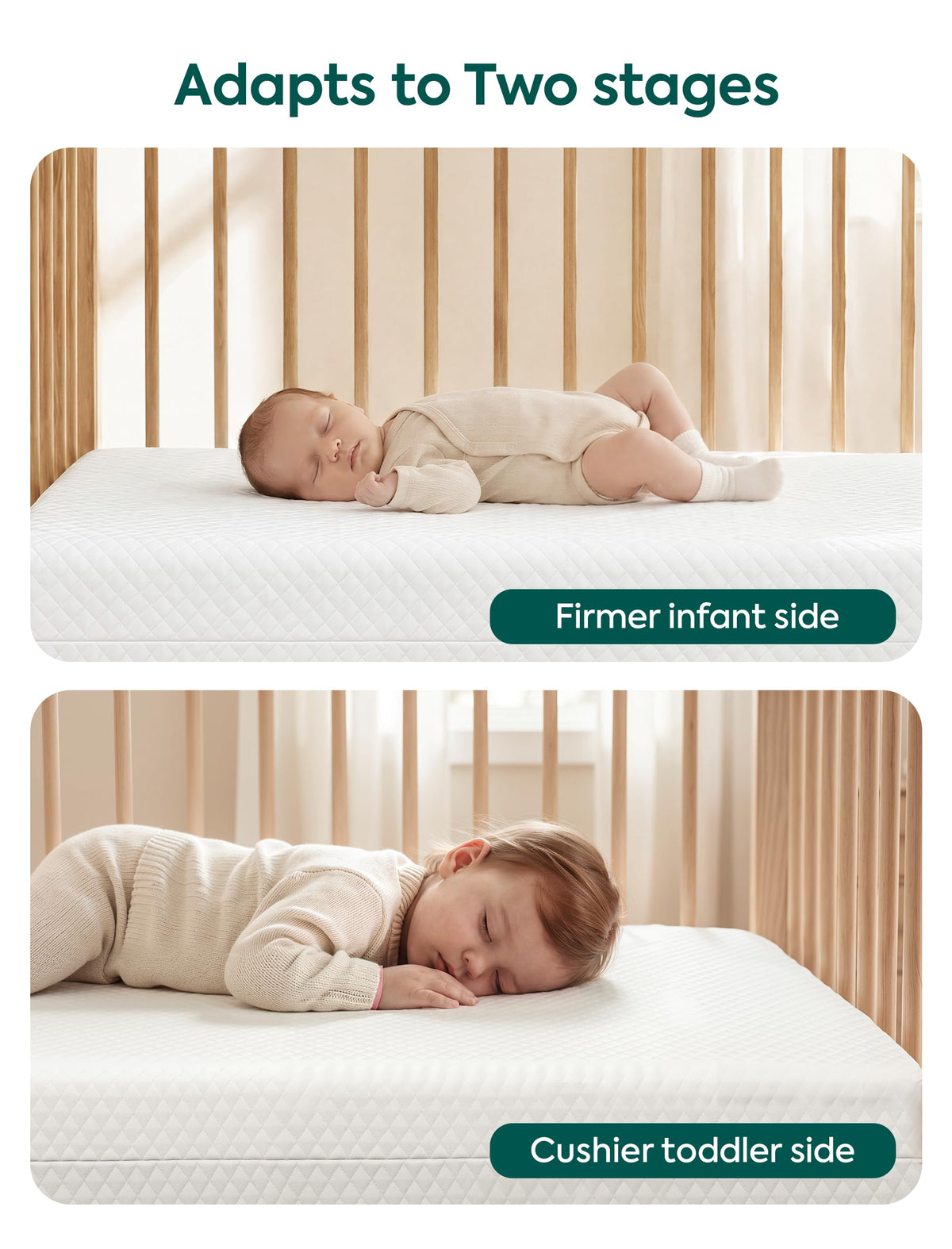 Dual-Sided Memory Foam Waterproof Crib Mattress Y873