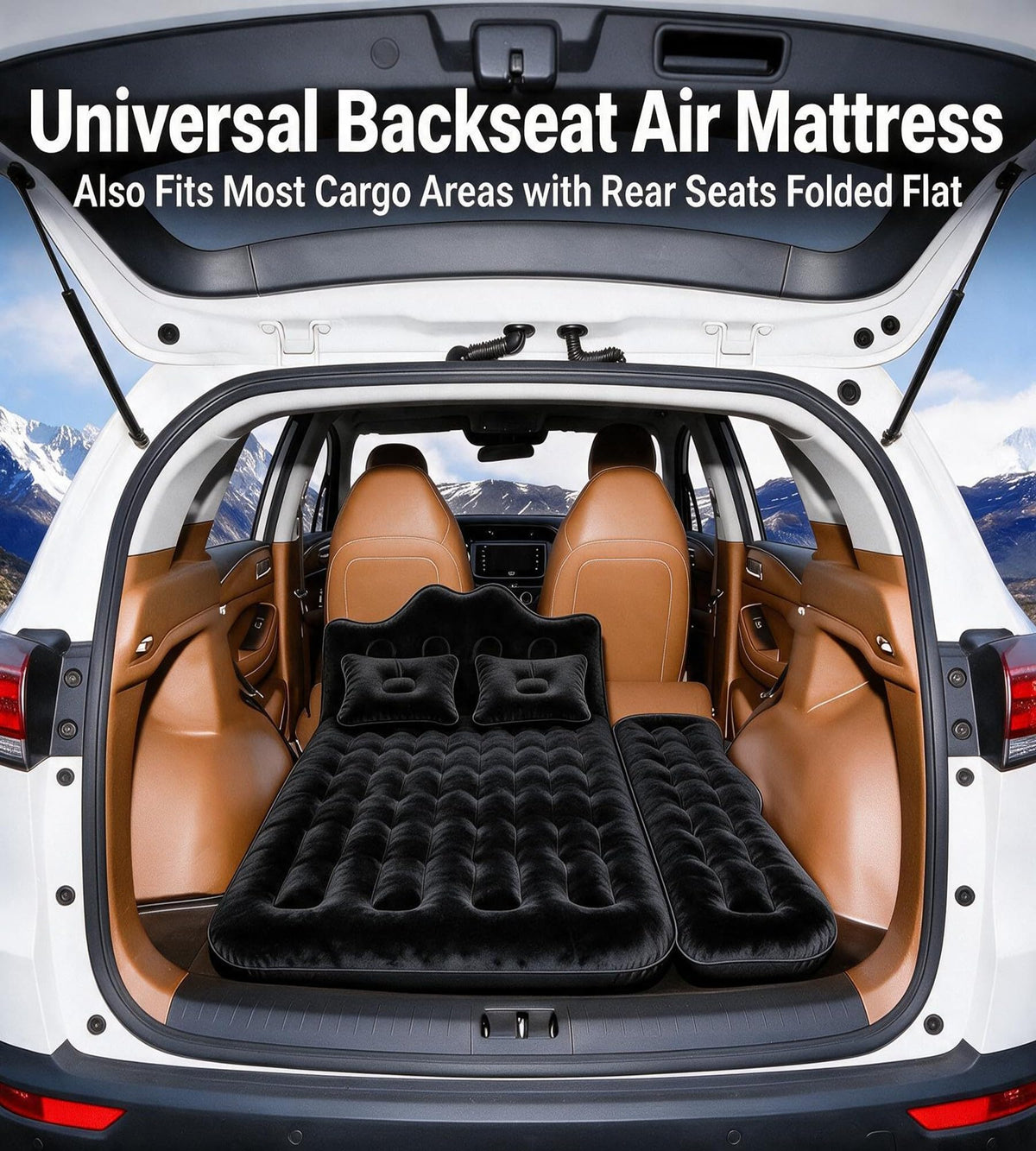 Inflatable Car Air Mattress with Pump & Pillows F302