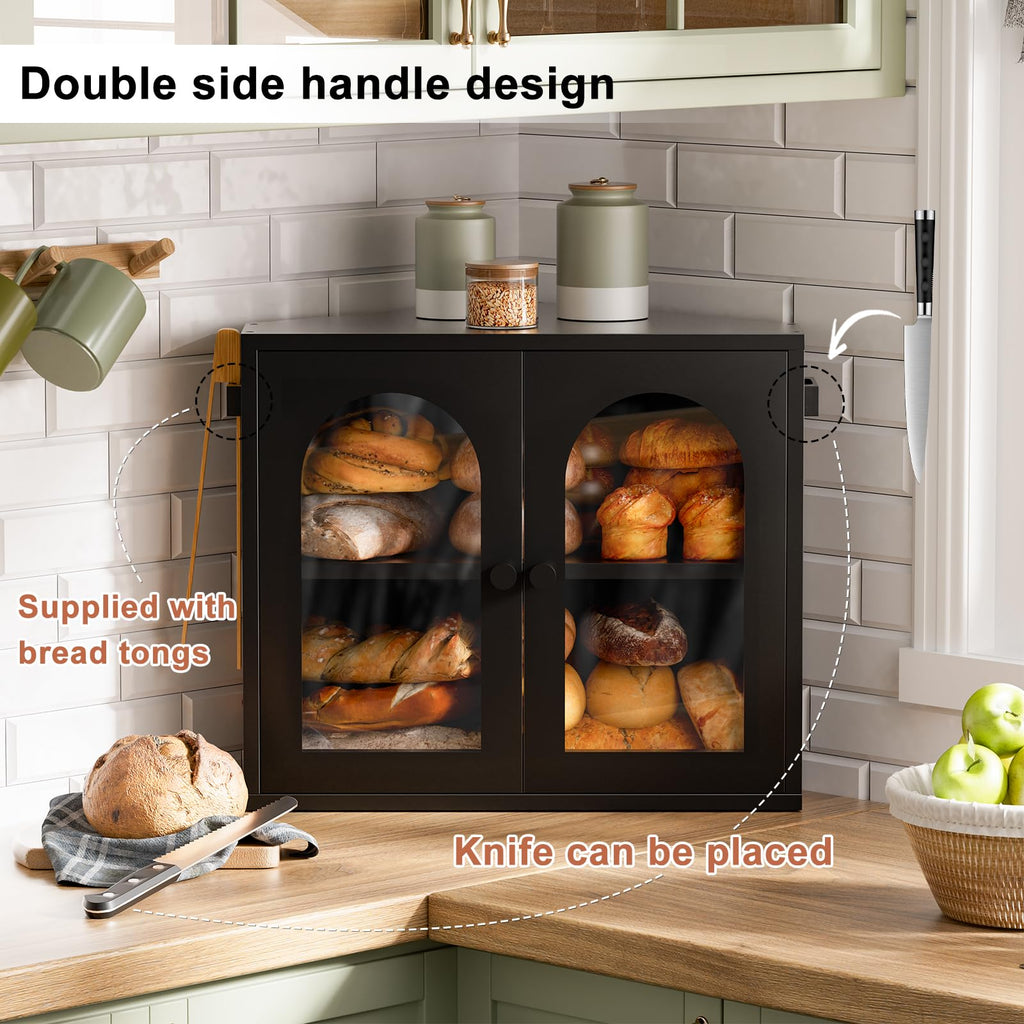 2 Tier Corner Bread Box with Acrylic Door J685