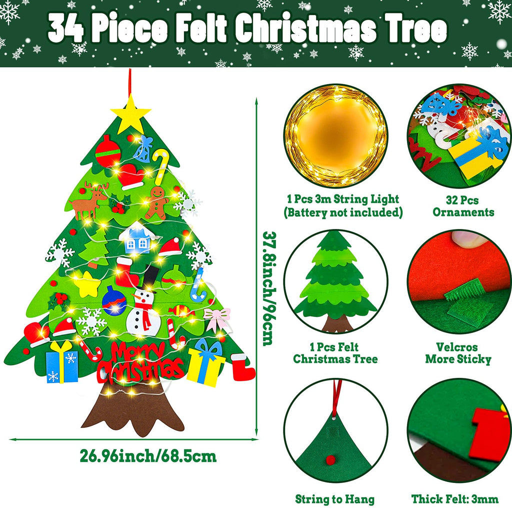 3.15 FT Lighted Felt Christmas Tree G478