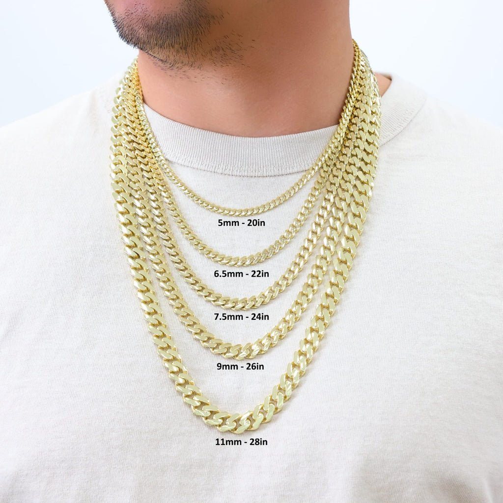14k Yellow Gold Cuban Link Chain Necklace K383701