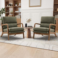 Mid Century Modern Linen Accent Chair Set of 2 I7491