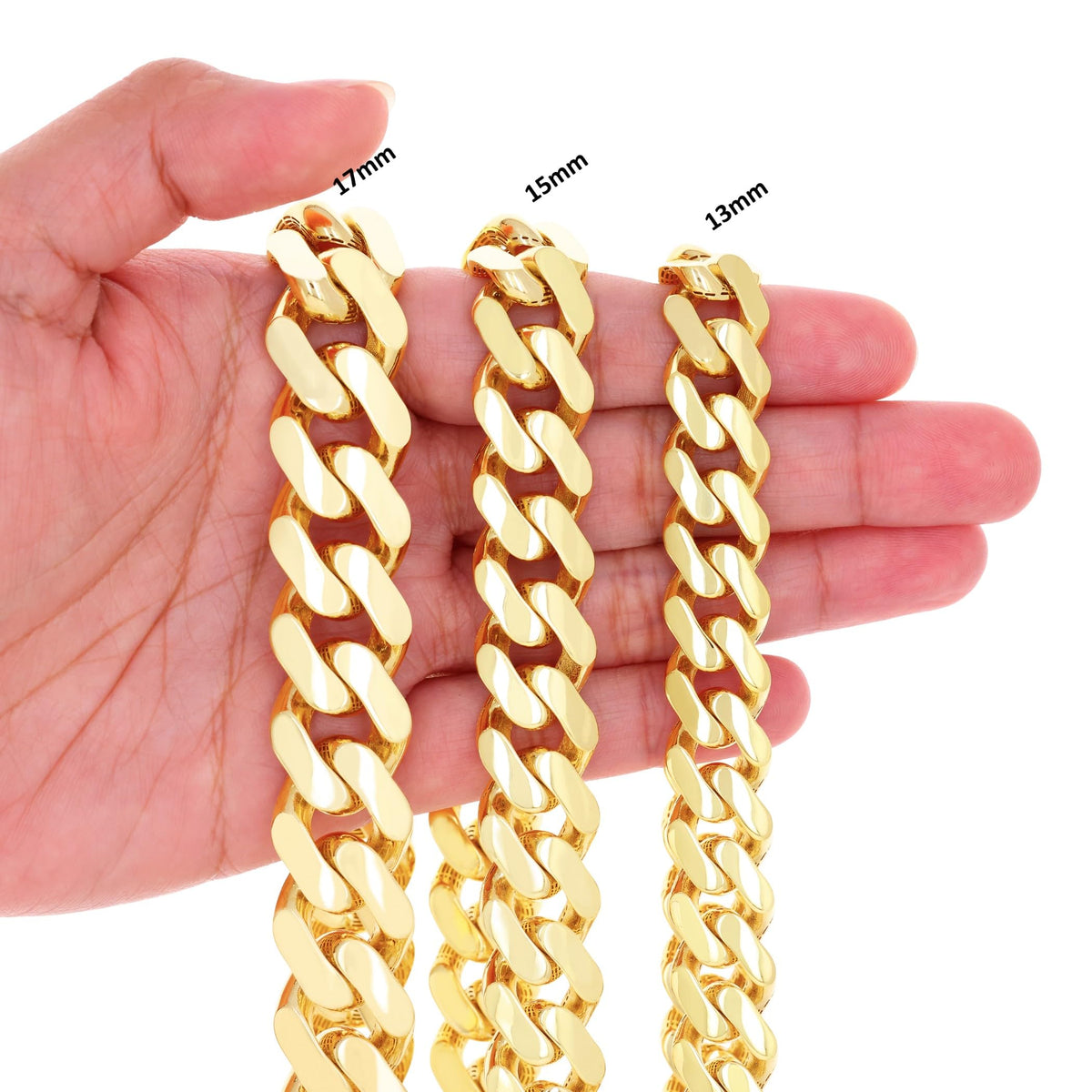 14k Yellow Gold Cuban Link Chain Necklace K383701
