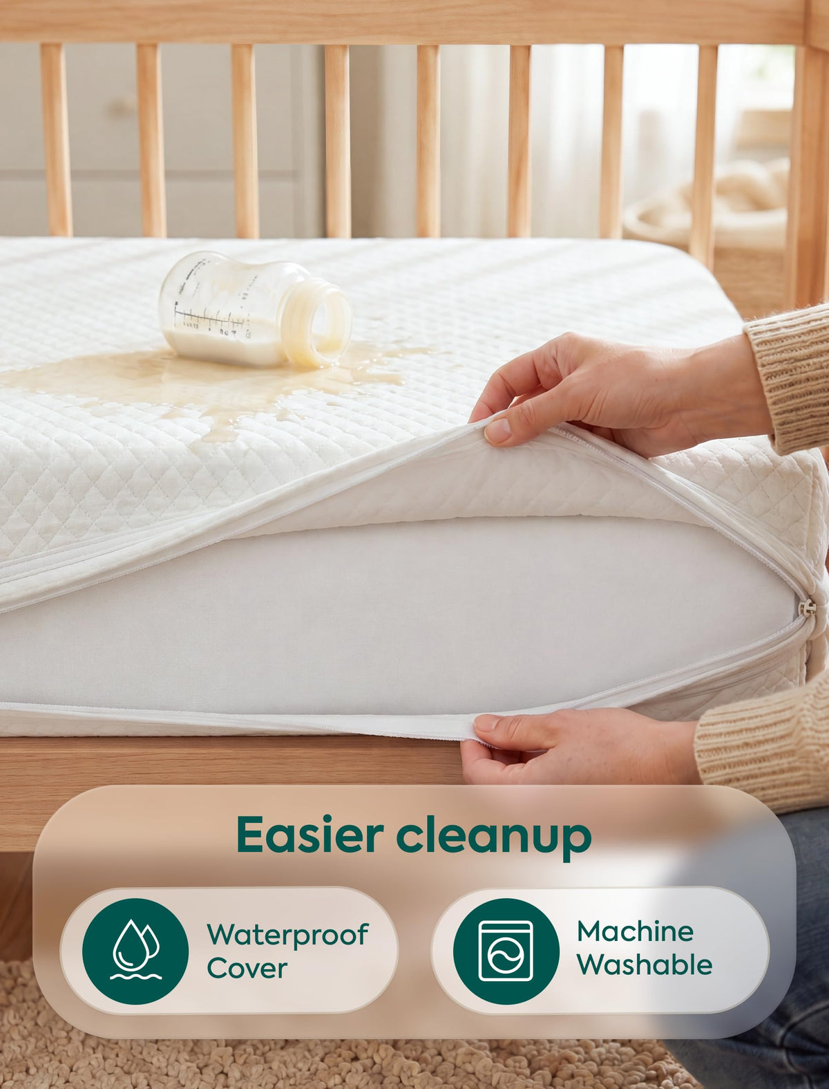Dual-Sided Memory Foam Waterproof Crib Mattress Y873
