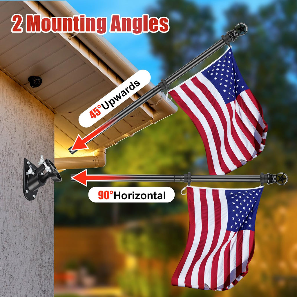5ft Stainless Steel Flagpole with 3x5 Embroidered US Flag Q622