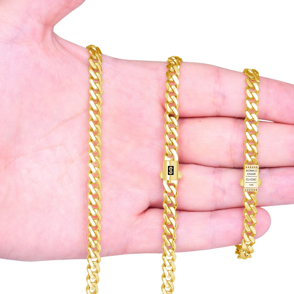 14k Yellow Gold Cuban Link Chain Necklace K383701