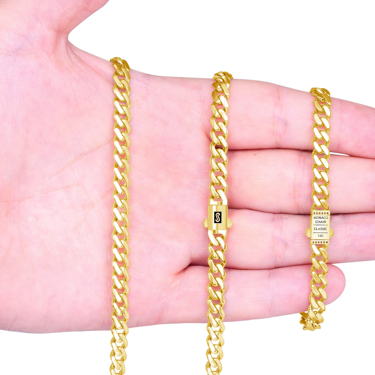 14k Yellow Gold Cuban Link Chain Necklace K383701