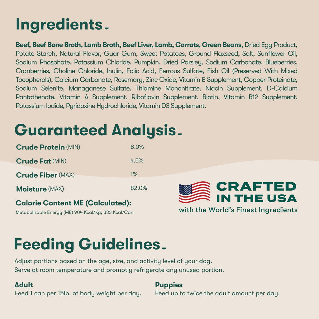 Grain Free Beef & Vegetables Wet Dog Food 12 Pack C681