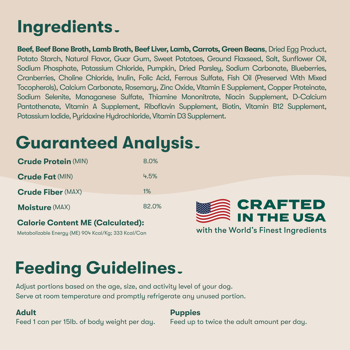 Grain Free Beef & Vegetables Wet Dog Food 12 Pack C681