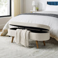 Oval Storage Bench with Rubber Wood Legs C333